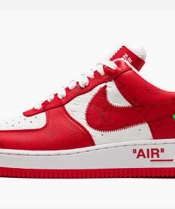 LV x Air Force 1 Low By Virgil Abloh White Red