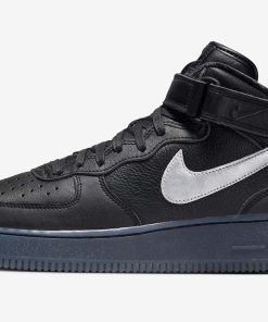 Nike Air Force 1 Mid Prm Black Metallic Silver