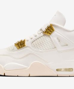 Jordan 4 Retro White Metallic Gold-W