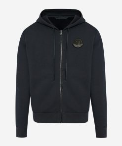 Moncler Logo Badge Zip Up Hoodie