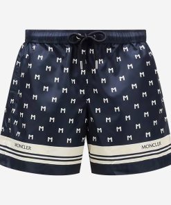 Moncler Monogram Print Swim Shorts