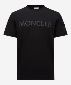 Moncler Laminated Logo Sleeve Pocket T-Shirt