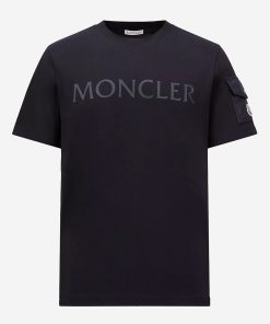 Moncler Laminated Logo Sleeve Pocket T-Shirt