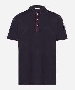 Moncler Press Stud Web Trim Polo Shirt